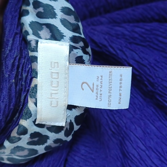 #273 Chico's Purple Textured Dress Jacket Blazer Size 2 (12) - Picture 5 of 7